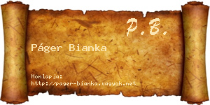 Páger Bianka névjegykártya